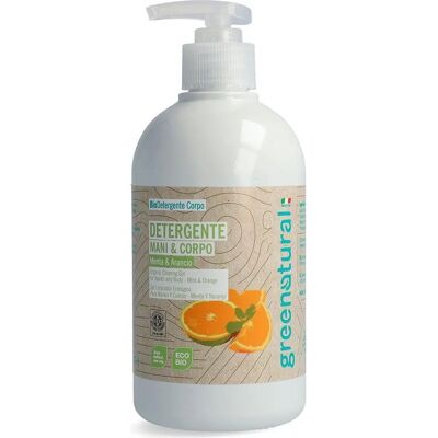 Sapone liquido biologico alla menta e arancia Greenatural - Per mani e corpo Sapone liquido biologico alla menta e arancia Greenatural - Per mani e corpo