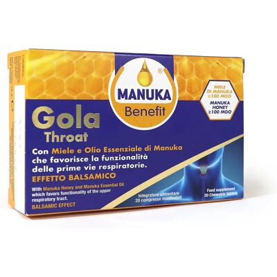 Optima Naturals Manuka Benefit Gola - 20 Compresse Masticabili Optima Naturals Manuka Benefit Gola - 20 Compresse Masticabili