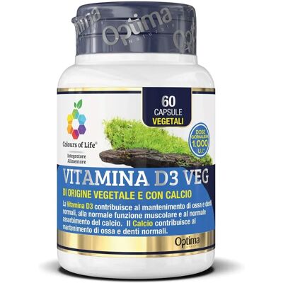 Colori della Vita - Vitamina D3 Veg - 60 Capsule - Supporto Ossa e Denti Colori della Vita - Vitamina D3 Veg - 60 Capsule - Supporto Ossa e Denti