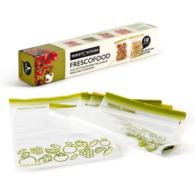 Perfetto 29163 Gefrierbeutel - 10 Stück - Grün, Transparent Perfetto 29163 Gefrierbeutel - 10 Stück - Grün, Transparent