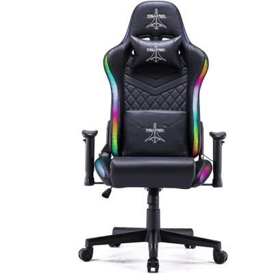 Sedia gaming WE HOME Reaper con LED RGB e schienale reclinabile - Nero Sedia gaming WE HOME Reaper con LED RGB e schienale reclinabile - Nero