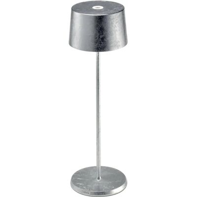 Lampe de table LED Olivia Pro feuille d’argent - Intérieur/Extérieur - Publicité Lampe de table LED Olivia Pro feuille d’argent - Intérieur/Extérieur - Publicité