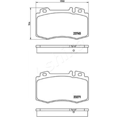 Ashika 50-00-0510 Fører bremseklosser for Mercedes-Benz - Bremseklosser Ashika 50-00-0510 Fører bremseklosser for Mercedes-Benz - Bremseklosser