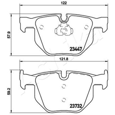 ASHIKA Modell 51-00-0116 Bakre bremseklosser Sett for BMW - Slitasjevarsel ASHIKA Modell 51-00-0116 Bakre bremseklosser Sett for BMW - Slitasjevarsel