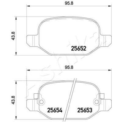 ASHIKA 51-00-0208 - Σετ δισκόφρενων τακακιών για FIAT 500L ASHIKA 51-00-0208 - Σετ δισκόφρενων τακακιών για FIAT 500L