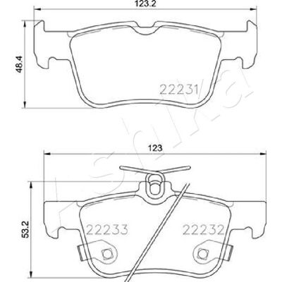Ashika Bremsbelagsatz - Hinterachse Ford Mondeo S-Max Galaxy Ashika Bremsbelagsatz - Hinterachse Ford Mondeo S-Max Galaxy