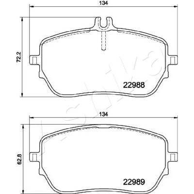Ashika 50-00-0549 Vorderbremssatz - Bremsenteile für Mercedes-Benz Ashika 50-00-0549 Vorderbremssatz - Bremsenteile für Mercedes-Benz