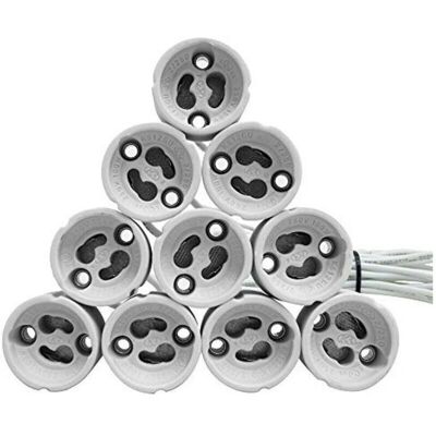 Soporte de lámpara GU10 de cerámica de Trade Shop - 10 piezas - Accesorio de foco Soporte de lámpara GU10 de cerámica de Trade Shop - 10 piezas - Accesorio de foco