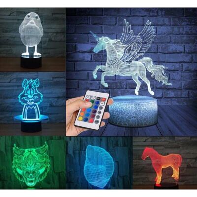 Lampada LED RGB Acrilico 3D Decorativa - Max 25cm Lampada LED RGB Acrilico 3D Decorativa - Max 25cm