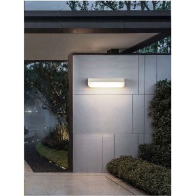 Lámpara de Pared Exterior Blanca Trade Shop Traesio - 12W, 180°, Natural Lámpara de Pared Exterior Blanca Trade Shop Traesio - 12W, 180°, Natural
