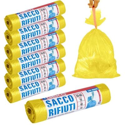 Bolsas de basura amarillas - 40L, 55x65cm, 105 uds Bolsas de basura amarillas - 40L, 55x65cm, 105 uds