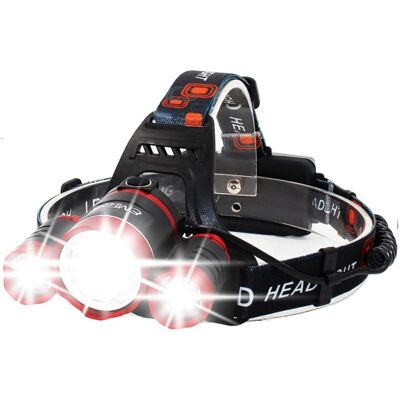 Trade Shop Stirnlampe - 3 Cree LEDs, 5000 Lumen Trade Shop Stirnlampe - 3 Cree LEDs, 5000 Lumen