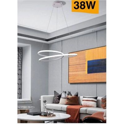Trade Shop Triesio Lampadario Moderno a Sospensione LED - 38W 6500K-4000K - Bianco Freddo Trade Shop Triesio Lampadario Moderno a Sospensione LED - 38W 6500K-4000K - Bianco Freddo