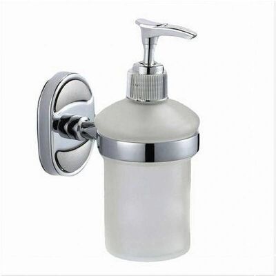 Dispensador de jabón líquido de cristal satinado montado en la pared - Baño ovalado 52011 Dispensador de jabón líquido de cristal satinado montado en la pared - Baño ovalado 52011