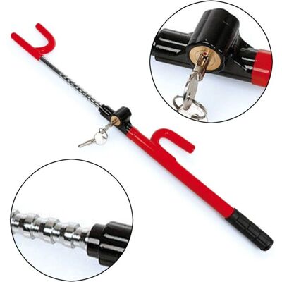 Trade Shop Cerradura de Volante - 60cm Anti Robo - Rojo-Negro Trade Shop Cerradura de Volante - 60cm Anti Robo - Rojo-Negro