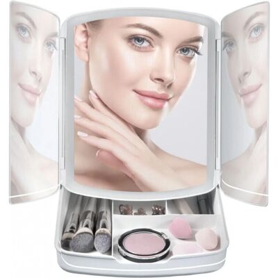 Trade Shop Traesio Make-up Spiegel - Verstellbar, Klappbar mit LED-Lichtern Trade Shop Traesio Make-up Spiegel - Verstellbar, Klappbar mit LED-Lichtern