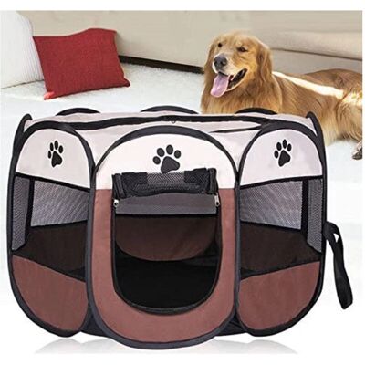 Tienda para mascotas Trade Shop - Jaula para perros plegable - Paneles de malla ventilados Tienda para mascotas Trade Shop - Jaula para perros plegable - Paneles de malla ventilados