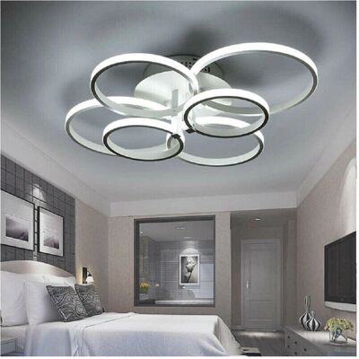 TRADE SHOP TRAESIO Lámpara de Techo LED Moderna - 6 Anillos 51W - Blanco Frío TRADE SHOP TRAESIO Lámpara de Techo LED Moderna - 6 Anillos 51W - Blanco Frío
