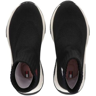 Czarne sneakersy Tommy Hilfiger z sockiem - Buty Czarne sneakersy Tommy Hilfiger z sockiem - Buty