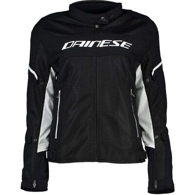 Dainese Air Frame D1 Lady Tex Jacke - Motorradjacke Sommer mit Abnehmbarem Windschutz-Futter - Schwarz/Schwarz/Weiß Dainese Air Frame D1 Lady Tex Jacke - Motorradjacke Sommer mit Abnehmbarem Windschutz-Futter - Schwarz/Schwarz/Weiß