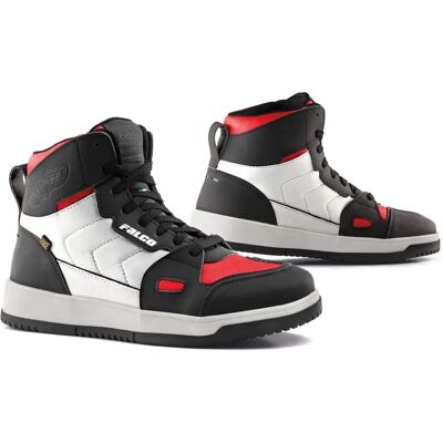 Falco Harlem Motorradschuhe - Schwarz Weiss Rot - 43 - Unisex Falco Harlem Motorradschuhe - Schwarz Weiss Rot - 43 - Unisex