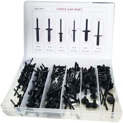 BS - Set Rivetti Plastica Auto 115pcs - Rivets Kit BS - Set Rivetti Plastica Auto 115pcs - Rivets Kit