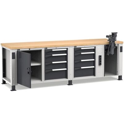 Fami - Master 2500 - grigio - 2500 mm - 765/1115 mm - Banco da lavoro Fami - Master 2500 - grigio - 2500 mm - 765/1115 mm - Banco da lavoro