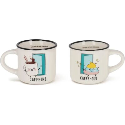 Legami - Espresso Voor Twee Koffiebekers, Set Van 2 Nieuwe Bone China Koffiebekers Legami - Espresso Voor Twee Koffiebekers, Set Van 2 Nieuwe Bone China Koffiebekers