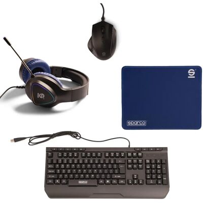 Celly Sparco Kitpro Poleposition - Gaming-Set 4in1 mit RGB-Beleuchtung Tastatur Maus Kopfhörer Celly Sparco Kitpro Poleposition - Gaming-Set 4in1 mit RGB-Beleuchtung Tastatur Maus Kopfhörer