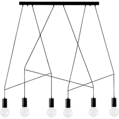 Lampada Sospensione Lumicom Kelly - E27 6x Max 42W - Metallo Nero - 90cm Lampada Sospensione Lumicom Kelly - E27 6x Max 42W - Metallo Nero - 90cm