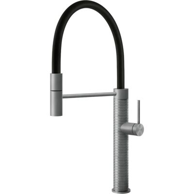 Foster 8424100 - Grifo de acero inoxidable negro con caño giratorio - Grifo Foster 8424100 - Grifo de acero inoxidable negro con caño giratorio - Grifo