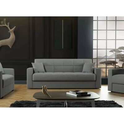 Dmora Pinto Schlafsofa - 3-Sitzer mit Stauraum, Grau Dmora Pinto Schlafsofa - 3-Sitzer mit Stauraum, Grau