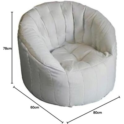 Talamo Italia Dmora Runder Sessel - Ökoleder, Weiß, 80x80x80 cm Talamo Italia Dmora Runder Sessel - Ökoleder, Weiß, 80x80x80 cm