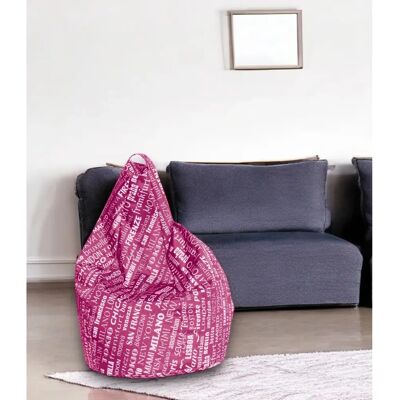 Pouf Talamo Italia Fucsia e Bianco - Poltrona a sacco Pouf Talamo Italia Fucsia e Bianco - Poltrona a sacco