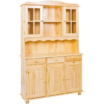 Credenza in pino Dmora - Finitura naturale - 130x198x32 cm Credenza in pino Dmora - Finitura naturale - 130x198x32 cm