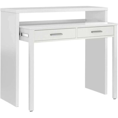 Dmora Scrivania Estensibile Bianca Opaca con Cassetti - Console Dmora Scrivania Estensibile Bianca Opaca con Cassetti - Console
