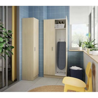 Armario de almacenamiento Dmora con estantes ajustables - Multiuso Roble - 73x37x180cm Armario de almacenamiento Dmora con estantes ajustables - Multiuso Roble - 73x37x180cm