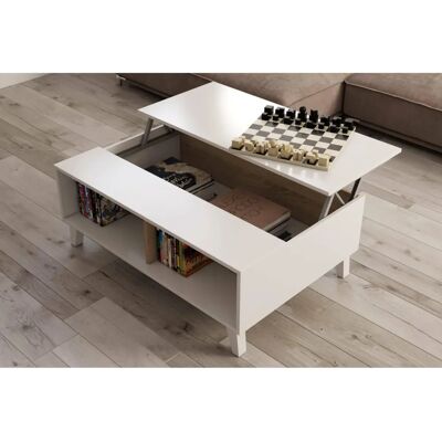 DMORA Tavolino Lincoln - Piano elevabile e spazio di stoccaggio - 100x68cm DMORA Tavolino Lincoln - Piano elevabile e spazio di stoccaggio - 100x68cm