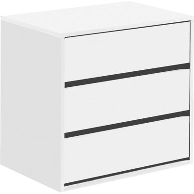 DMORA Newport Cassettiere - 3 Cassetti Moderni Bianchi DMORA Newport Cassettiere - 3 Cassetti Moderni Bianchi