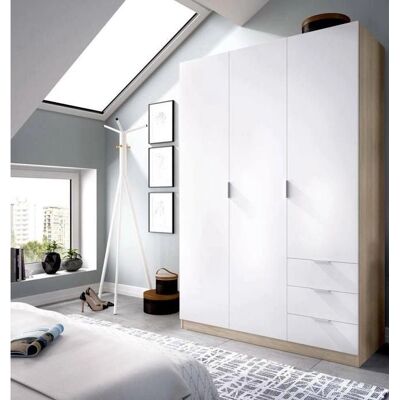 Dmora Allentown - Armario de Dormitorio con 3 Puertas y 3 Cajones Dmora Allentown - Armario de Dormitorio con 3 Puertas y 3 Cajones