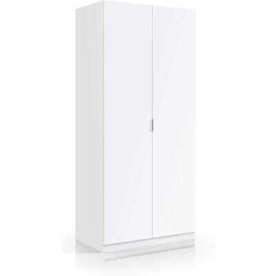 Armadio Orange Dmora - Guardaroba a 2 ante con ripiano e barra Armadio Orange Dmora - Guardaroba a 2 ante con ripiano e barra