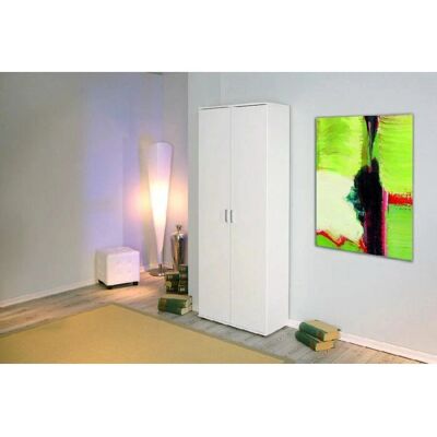 Armadio Bianco DMORA - 2 ante, ripiani, 70x34x189h Armadio Bianco DMORA - 2 ante, ripiani, 70x34x189h