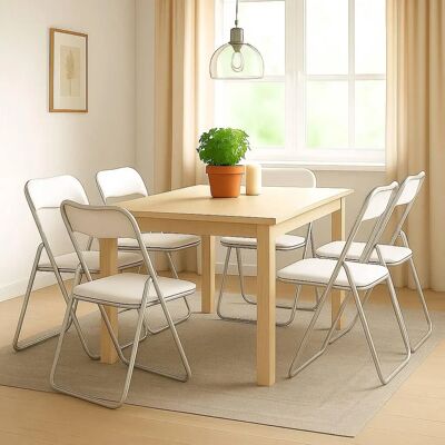 DMORA Conjunto de Sillas Plegables Blancas - Ahorro de Espacio DMORA Conjunto de Sillas Plegables Blancas - Ahorro de Espacio
