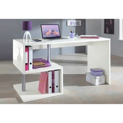 Dmora Scrivania Moderna Bianca con Scaffali - Ufficio Dmora Scrivania Moderna Bianca con Scaffali - Ufficio
