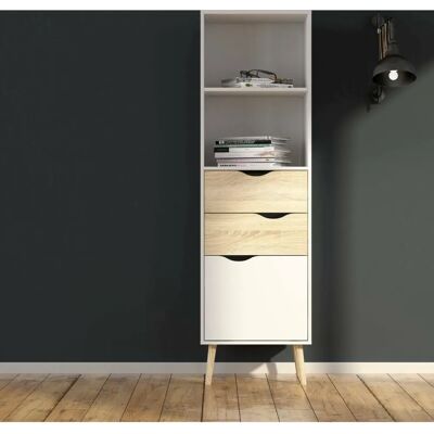 Libreria DMORA - Stile scandinavo con cassetti - 50x171x39 cm Libreria DMORA - Stile scandinavo con cassetti - 50x171x39 cm