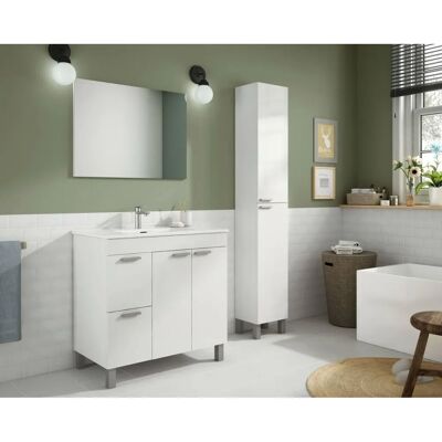 Gabinete de baño blanco Lakewood DMORA - 80x45x80cm Gabinete de baño blanco Lakewood DMORA - 80x45x80cm