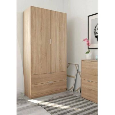 Armadio DMORA Burbank - 2 Ante e 2 Cassetti, Rovere Armadio DMORA Burbank - 2 Ante e 2 Cassetti, Rovere