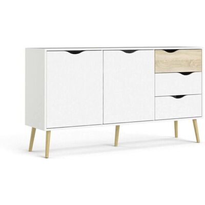 Credenza Blanco-Rovere DMORA - Mueble moderno y funcional Credenza Blanco-Rovere DMORA - Mueble moderno y funcional