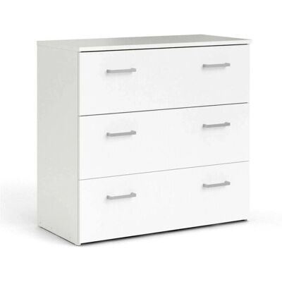 DMORA Cajonera - Blanco, 3 cajones, 74x69x36cm - Muebles DMORA Cajonera - Blanco, 3 cajones, 74x69x36cm - Muebles