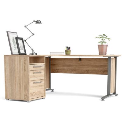 DMORA Escritorio de oficina - Roble, 159x74.5x150.5cm, Diseño Moderno DMORA Escritorio de oficina - Roble, 159x74.5x150.5cm, Diseño Moderno